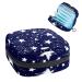 Women's bonds storage pockets still pad stars dark blue star blue starry sky portable period kit pocket feminine product bag for women girls color2