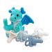 Dr. Brown's Baby Lovey Pacifier Holder & Teether Clip Soft Plush Stuffed Animal Dragon Pacifier Tether with Four-Piece HappyPaci Pacifier 100% Silicone 0-6m
