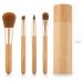 Vegan Brush Set with Container - Luvia Bamboo Makeup Brushes 4 Real Bamboo Brushes Gold Accents Ideal Christmas Gift - Buy Online on GoSupps.com