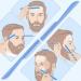 Straight Edge Razor Set - 6 PCS Stainless Steel Facial Razors for Men | Mustache & Beard Shaping Tool | Travel-Friendly with Anti-slip Handle - Blue - Buy Online on GoSupps.com