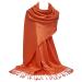 GFM Smooth Shiny Surface Pashmina Style Scarf (L9) L9-crtnrg-hot Orange