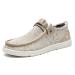 JARLIF Men's Casual Slip-on Loafers Boat Shoes Comfortable Arch Support Width Walking Canvas Shoes US Size 7-13 10.5 Beige