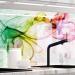 Sticker professionals kitchen back wall self -adhesive glass look - colorful smoke - 1.8mm stiffened all substrates hard pet material premium 60 x 400cm h 60 cm x W 400 cm colorful smoke