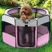 X-ZONE PET Portable Foldable Pet Playpen Small Pink | Indoor/Outdoor Crates Kennel 600D Oxford Cloth | Removable Zipper Top - Buy Online on GoSupps.com