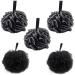YUEMING 5PCS Loofah Shower Puff Ultra Soft Mesh Bath Sponges for Adults Exfoliating Bath Scrunchie Multi Pack Bathroom Puff Clean Skin Loofah Sponge for Bathing Black 5pcs- Balck