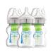 Dr. Brown s Natural Flow Anti-Colic Options+ Wide-Neck Glass Baby Bottles 5 oz/150 mL with Level 1 Slow Flow Nipple 3 Pack 0m+ 3 Pack 5 oz