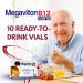 Megaviton B12 Extra Forte 7500 mcg Liquid | 10 Drinkable Vials 8.50 fl oz | Methylcobalamin + L-Glutamine & L-Arginine | Energy Focus Immune & Nervous System Support - Buy Online on GoSupps.com