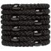 Axen elastic hair tie for women and girls cotton straps soft woven ponytail holder for thick and curly hair black 8 pieces