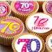 24 edible 70th birthday party pink Cupcake Cake Toppers Wafer Rice Paper precut decoration