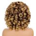 Shop Porsmeer Brown Blonde Afro Wig - Loose Curly Synthetic Hair for Women | Ombre Kinky Curly Short Wigs with Highlights - Buy Online on GoSupps.com