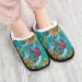 Mnsruu Nautical Sea Anchor Wheel Green Slippers | Slipproof Cotton Home Slippers for Men & Women (UK 8-11) | Ideal for Home Hotel Spa & Travel - Buy Online on GoSupps.com