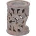 GURU Shop Indian Fragrance Lamp & Essential Oil Diffuser - Cream White Aroma Lamp Made of Bacon Stone - Round Flower Design for Aromatherapy (8x6x6 cm) - Buy Online on GoSupps.com