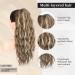 Buy Flufymooz 56 cm Ponytail Extension - Curly Synthetic Hair in Medium Brown Ash Blonde - Perfect for Women - Buy Online on GoSupps.com