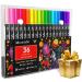 36 Dual Brush Coloring Markers Set for Adults Kids - Fine Tip Art Colored Pens for Coloring Books, Bullet Journaling, Drawing - Double Sided Color Marker Pen for School, Office, Sketching - Buy Online on GoSupps.com
