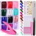 360PCS Long Press on Nails Coffin MORGLES 12 Colors False Nails with Glue Adhesive Tabs Stickers Tweezer 10 Sizes Long Glossy Ballerina