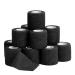 12 Pack Self Adherent Cohesive Wrap Bandages - 2 Wide 5 Yards - All Sports Athletic Tape | Elastic Self Adhesive Tape | Breathable Wound Tape | First Aid Stretch Cover All Tape(Black)