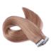 Tape in - on hair extensions - # 12 - light brown - 40cm - 30 bricks 4cm wide / 2.5g - 100% remy real hair hair extension / extension with adhesive tape Tresse by Novon Hair Extentions