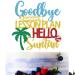 Colorful Glitter Goodbye Lesson Plan Hello Suntan Cake Topper Let the Adventure Begins/Beaching not Teaching Hawaiin Luau Summer Beach Vacation Retirement Party Decorations