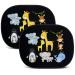 HECKBO 2x car sun visor with 8 suction cups - Baby animals with mum - 44x36cm - car window side sunshade car sun visor side for baby kids girls boys incl. Bag Baby Animals with Mum 44cm x 36cm
