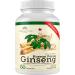 Korean Panax Ginseng 500mg Energy Supplements for Vitality Memory Performance & Immune Support Focus Supplement for Men & Women with 10% Ginsenosides (Pure Root Extract Powder) 60 Capsules