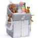 Cradle Star Hanging Diaper Caddy Organizer - Diaper Organizer Caddy with Multiple Pockets - Baby Organizer for Nursery Accessories - Changing Table Organizer and Diaper Storage - 17x9x9 in - Gray Standard Grey