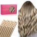 If -alife tape extensions real hair 20pcs 50g 60cm 24 inch brown highlights goldblond remy invisible tape extensions silky straight real hair extensions skin weft tape in 60cm #8a/22 ash brown highlights gold blonde