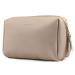 Large Vegan Leather Makeup Bag Zipper Pouch Travel Cosmetic Organizer for Women and Girls (Large, Brown) Large (Pack of 1) Brown
