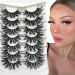 Dramatic Fluffy Lashes 20mm Plant Fibre Faux Mink EyeLashes 3D Wispy Lashes Natural Look Fake Eyelashes 7 Pairs Pack by TMIELYBS PF-VG44