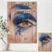 DesignQ Blue Fantasy Eye Makeup Wall Art - Modern Wood Decor Large Pine Panels - Buy Online on GoSupps.com
