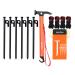SPOFINE Tent Stakes, 6pcs Heavy Duty Stakes Metal with Hammer 13ft Reflective Ropes, Camping Accessories Kit Pegs Aluminum Mallet Storage Bag for Hiking Backpacking, Orange+Black (SH2)
