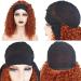 Ginger Orange Short Curly Headband Wig for Black Women - 12 Inch 350# Afro Curly No Lace Front Wig - Heat Resistant Fiber Hair Cosplay Wig - Buy Online on GoSupps.com