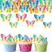 Alegre edible butterflies Tortendeko 40 pieces of tortendeco edible butterflies for cake butterfly cupcake topper wedding dining paper butterflies decoration cake for wedding birthday colorful butterflies