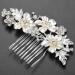 Wedding Bridal Hair Combs Vintage Imitation Crystal Hairpins Prom Jewelry Gold Silver Flower Pattern Hair Accessories Pins Women Silver - Buy Online on GoSupps.com
