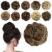 Sofeiyan hair part hair tendrils updos Unordered ponytail chignon wavy messy chignon hairstyles hair extensions for women brown & blonde 40g brown & blonde