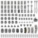 Showgeous 100 Pieces Viking Beard Beads Antique Norse Hair Tube Beads Dreadlocks Beads for Hair Braiding Bracelet Pendant Necklace Silver DIY Jewelry Hair Decoration (Sliver)