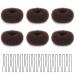 Aivwis 6 Pcs Small Hair Bun Maker for Kids, Hair Ring Style Bun Maker Set for Making DIY Hair Styles Magic Hair Twist Styling Accessories, Ring Style Donut Bun Maker Set with 20pcs Hair Bobby Pins Brown