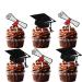 18pcs Glitter Graduation Certificate Cap Dessert Cupcake Topper Congrats Grad 2024 Theme Decorations 2024 Preschool High School College Graduation Party Decor Supplies