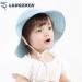 LANGZHEN Baby Girls Beach Sun Hat - Adjustable Wide Brim Toddler Kids Play Hat with Chin Strap in Light Blue XL - Buy Online on GoSupps.com