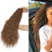 Clip in ponytail hair extension natural hair extension ponytail curly for black women 45 cm dark blonde chocolate brown dark blonde mix chocolate brown