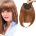 SEGO Clip in Pony Hairpiece Extensions Fringe Bangs One Piece on Front Hair Hair Extension like Real Hair Chestnut Brown-3