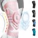 Rokesa knee brace support sleeve for men women  knee brace with side stabilizers & patella gel pads  knee braces for knee pain arthritis meniscus tear relief Pink Small