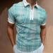 ZDFER Men's Classic Short Sleeve Polo Shirt Zipper Casual Fall Summer Slim Fit T-Shirts Graphic Printed Tops Beach Tees - Sky Blue Medium - Buy Online on GoSupps.com