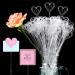Nitial 100 Pcs Plastic Floral Picks Floral Card Holder Flower Picks Heart Shape Flower Place Card Holder Floral Pick Clip Card Holder for Wedding Bouquet Birthday Party Flower