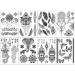 Yazhiji 8 sheets Extra Large Henna Mandala Temporary Tattoo Collection for Women and Girls Sexy Tattoo Stickers.