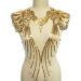 Gauze Sequins Gold Thread Feather Phoenix Tail Patches Sewing Fabric Collar Applique Brooch Embroidery Lace Patch DIY Wedding Gown Cheongsam Bridal Dress Crafts 1 Set/5pcs (White) Ivory,Gold,White
