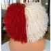 CurlCoo Short Curly Afro Wig for Black Women 14 Inch - White and Red - Buy Online on GoSupps.com