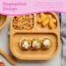 Tiny Dining Segmented Bamboo Dinner Plate with Suction Cup - Baby Toddler Weaning - Eco Friendly Kids Food Plates - Blue - Buy Online on GoSupps.com