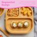 Tiny Bamboo Suction Plate & Bowl Set for Kids | Eco-Friendly Dining Set with Spoon - Segmented Design - Gray - Buy Online on GoSupps.com