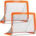 Soccer Goal Kids Soccer Net for Backyard Set of 2 - Size 2.9'x2.4' Portable Pop Up Practice Mini Soccer Goals with Carry Case - Lightweight and Foldable - Ideal Soccer Net for Kids Age 1-8 Orange