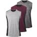 vislivin Tank Top Men's Sports Tank Top Fitness Sleeveless Tops Shirt Men Gym Undershirts Muscle Shirts XL Dark Grey/Wine Red/Gray